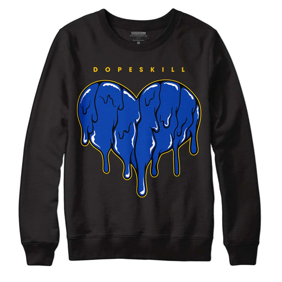 Jordan 14 “Laney” DopeSkill Sweatshirt Slime Drip Heart Graphic Streetwear - Black