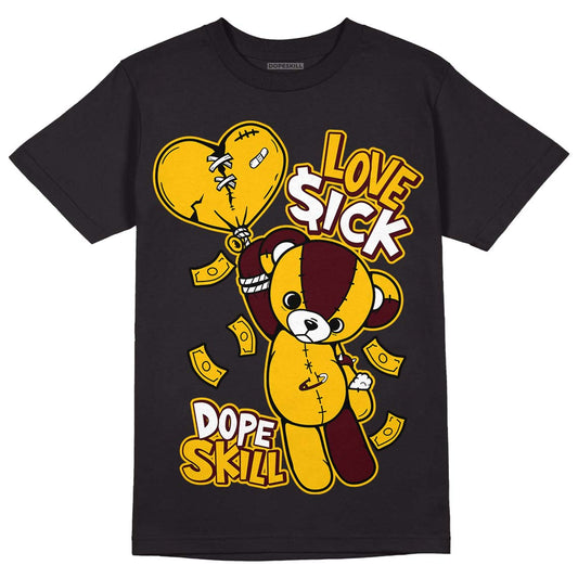 Dunk Yellow Bordeaux DopeSkill T-Shirt Love Sick Graphic Streetwear - black