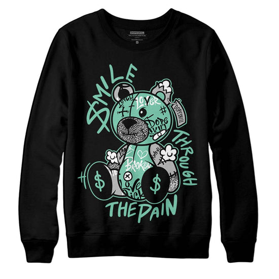 Jordan 3 "Green Glow" DopeSkill Sweatshirt Smile Through The Pain Graphic Streetwear - Black