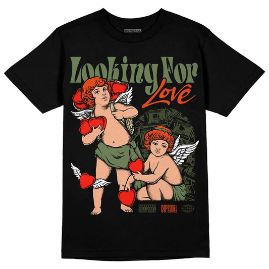 Olive Sneakers DopeSkill T-Shirt Looking For Love Graphic Streetwear - Black