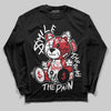 Jordan 5 Retro Fire Red Black Tongue (2025) DopeSkill Long Sleeve T-Shirt Smile Through The Pain Graphic Streetwear - Black