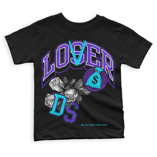 Jordan 6 "Aqua" DopeSkill Toddler Kids T-shirt Loser Lover  Graphic Streetwear - Black 