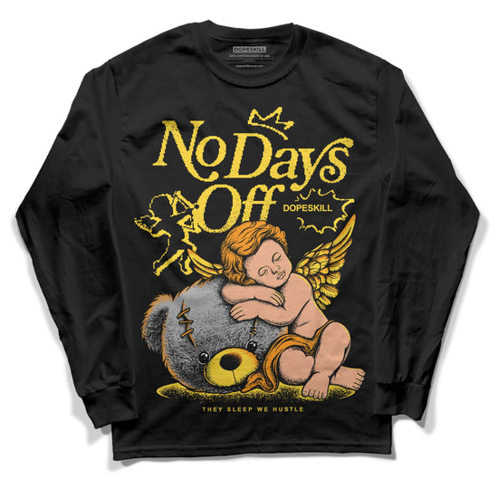 Jordan 4 Thunder DopeSkill Long Sleeve T-Shirt New No Days Off Graphic Streetwear - Black