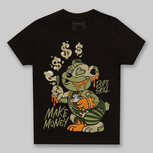 Olive Sneakers DopeSkill Toddler Kids T-shirt Make Money Graphic Streetwear - black