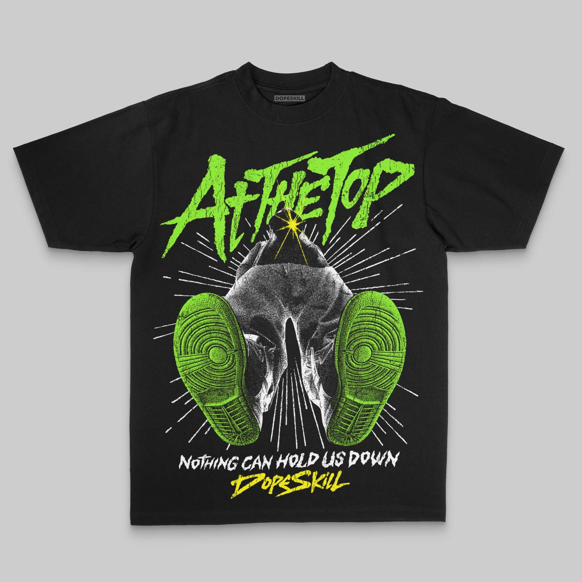 Neon Green Oversize Print Nothing Can Hold US Down DopeSkill Graphic Premium T-shirt Streetwear - Black