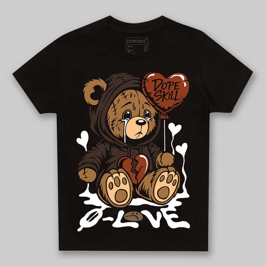 Jordan 1 Low OG “Mocha” DopeSkill Toddler Kids T-shirt Broken Bear Graphic Streetwear - Black