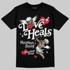 Jordan 3 Retro Pure Money DopeSkill T-Shirt New Love Heals Graphic Streetwear - black