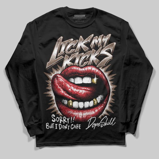 Jordan 9 'Olive' DopeSkill Long Sleeve T-Shirt Lick My Kicks Graphic Streetwear - Black