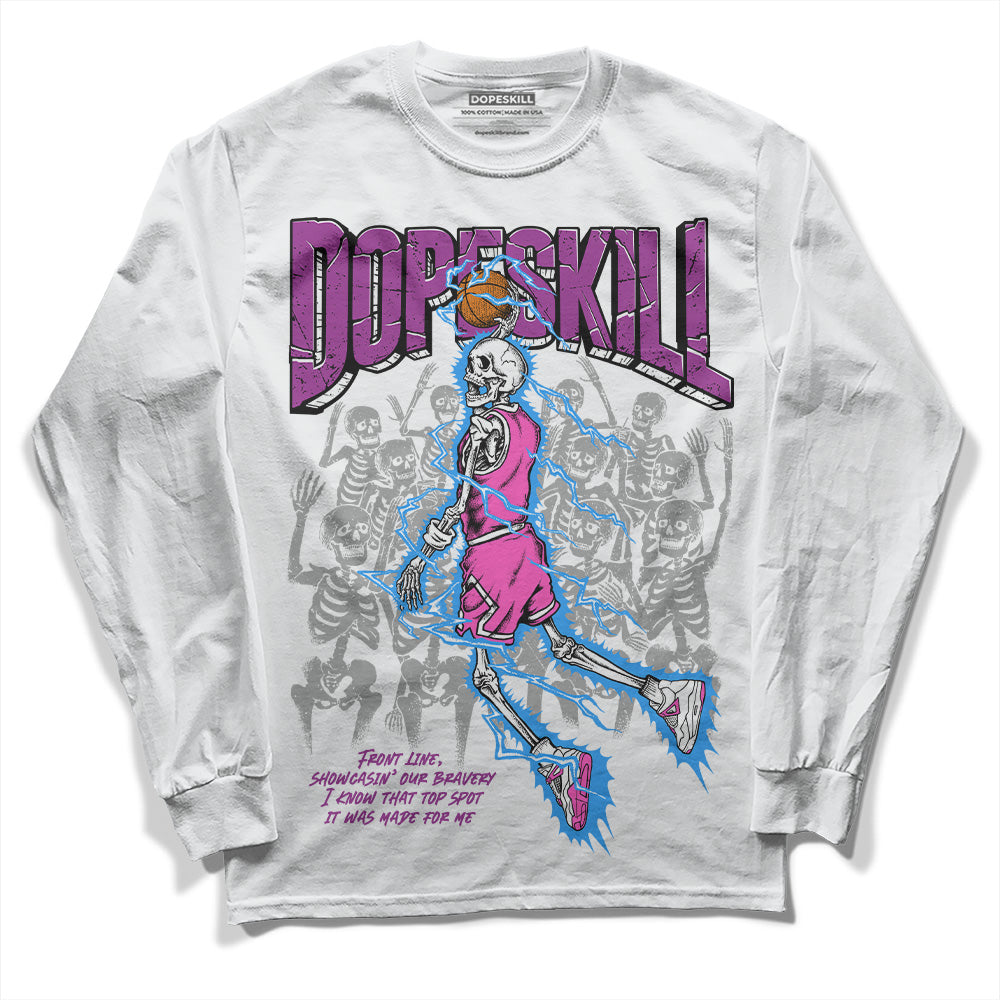 Jordan 4 GS “Hyper Violet” DopeSkill Long Sleeve T-Shirt Thunder Dunk Graphic Streetwear - White