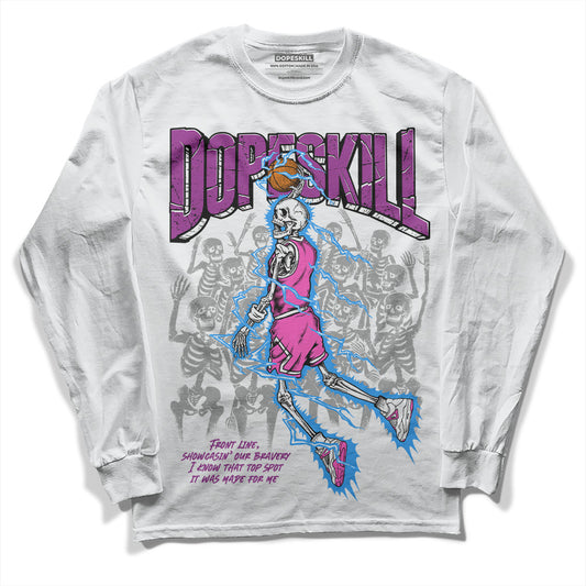 Jordan 4 GS “Hyper Violet” DopeSkill Long Sleeve T-Shirt Thunder Dunk Graphic Streetwear - White