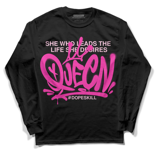 Pink Sneakers DopeSkill Long Sleeve T-Shirt Queen Graphic Streetwear - Black