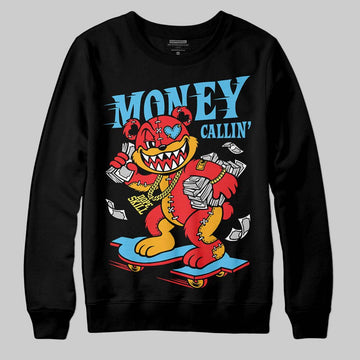 Red Sneakers DopeSkill Sweatshirt Money Callin' Graphic Streetwear - Black