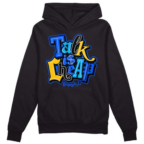 Royal Blue Sneakers DopeSkill Hoodie Sweatshirt Talk Is Chip Graphic Streetwear - Black