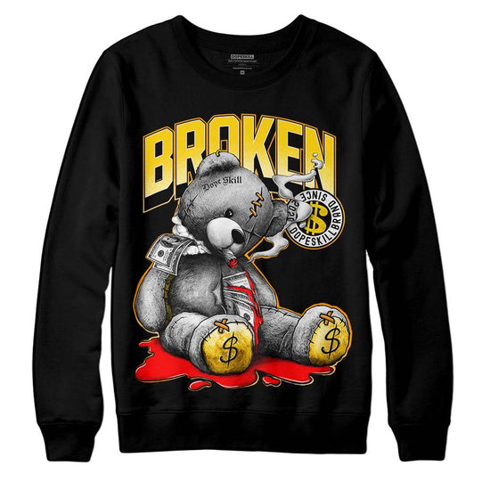 Jordan 6 “Yellow Ochre” DopeSkill Sweatshirt Sick Bear Graphic Streetwear - Black