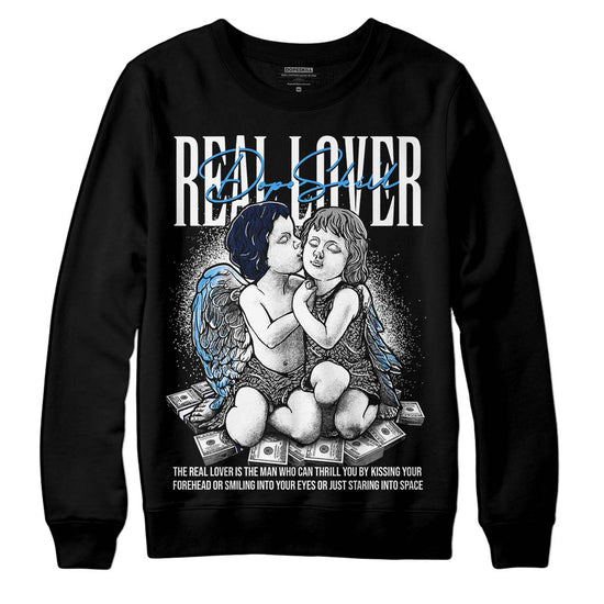 Jordan 3 "Midnight Navy" DopeSkill Sweatshirt Real Lover Graphic Streetwear - Black 