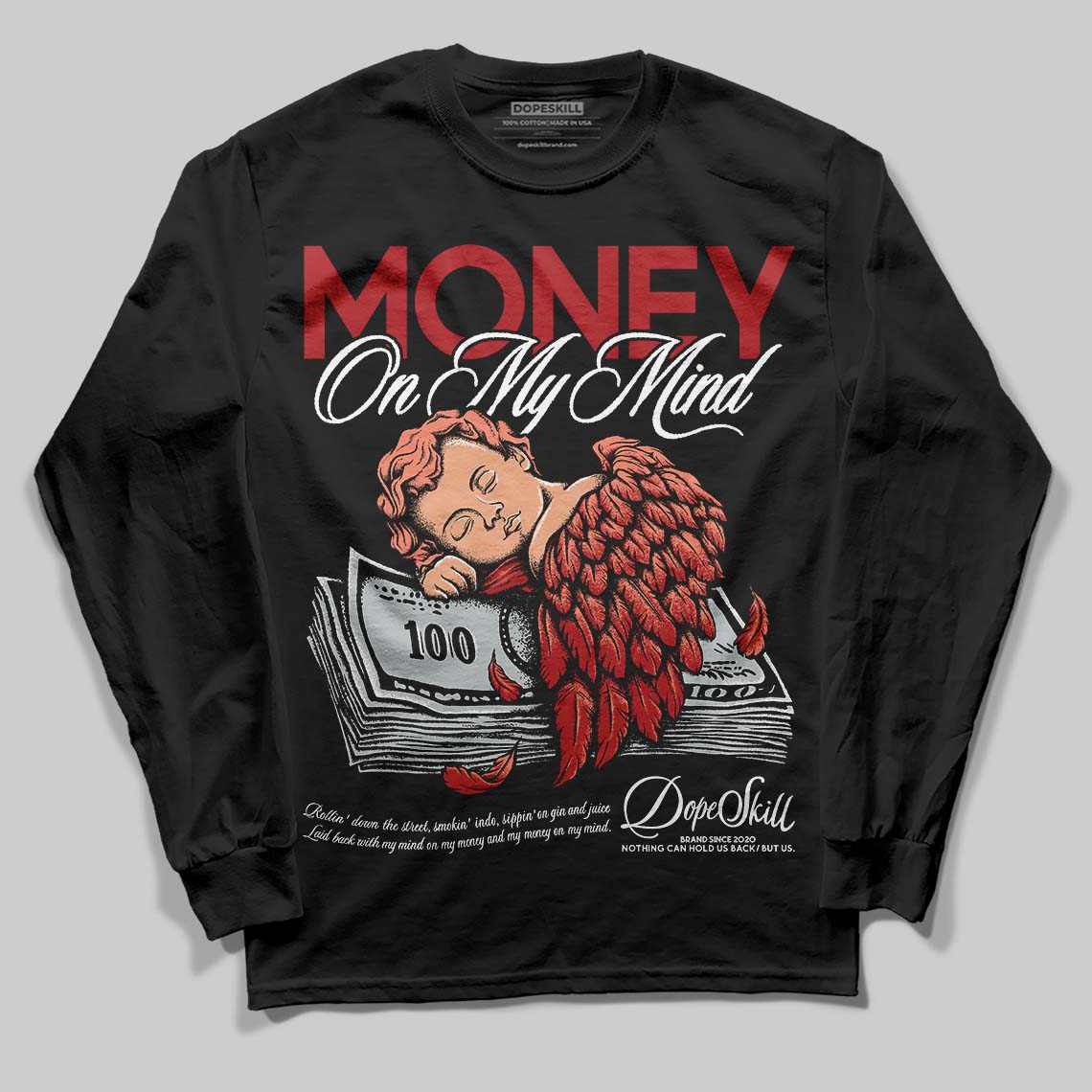 Jordan 1 High OG Rare Air “Cinnabar” DopeSkill Long Sleeve T-Shirt MOMM Graphic Streetwear - Black