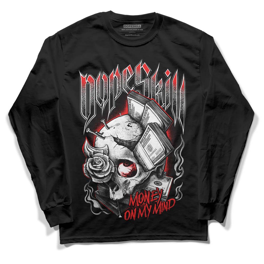 Jordan Spizike Low Bred DopeSkill Long Sleeve T-Shirt Money On My Mind Graphic Streetwear - Black 