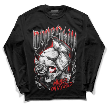 Jordan Spizike Low Bred DopeSkill Long Sleeve T-Shirt Money On My Mind Graphic Streetwear - Black 