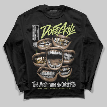 Jordan 5 “Luminous Green” DopeSkill Long Sleeve T-Shirt The Mouth With No Droughts Graphic Streetwear  Black