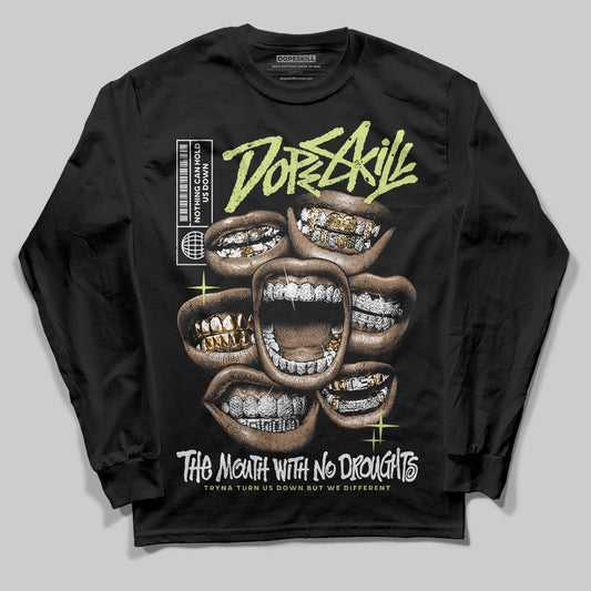 Jordan 5 “Luminous Green” DopeSkill Long Sleeve T-Shirt The Mouth With No Droughts Graphic Streetwear  Black