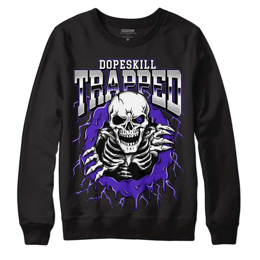 Jordan 5 Retro Dark Concord DopeSkill Sweatshirt Trapped Halloween Graphic Streetwear - Black