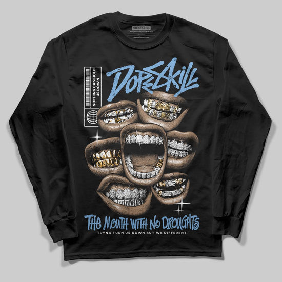 Jordan 12 Retro 'Melo' DopeSkill Long Sleeve T-Shirt The Mouth With No Droughts Graphic Streetwear - Black