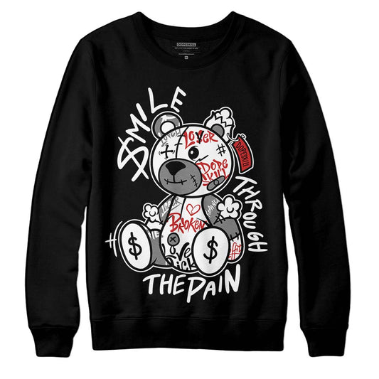 Jordan 1 High OG “Black/White” DopeSkill Sweatshirt Smile Through The Pain Graphic Streetwear - Black