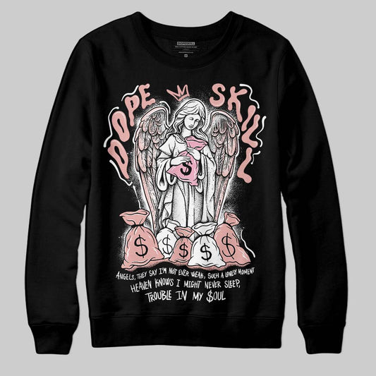 Jordan 1 Low OG “Rust Pink” DopeSkill Sweatshirt Angels Graphic Streetwear - Black