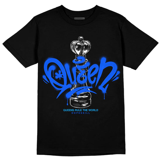 Royal Blue Sneakers DopeSkill T-Shirt Queen Chess Graphic Streetwear - Black