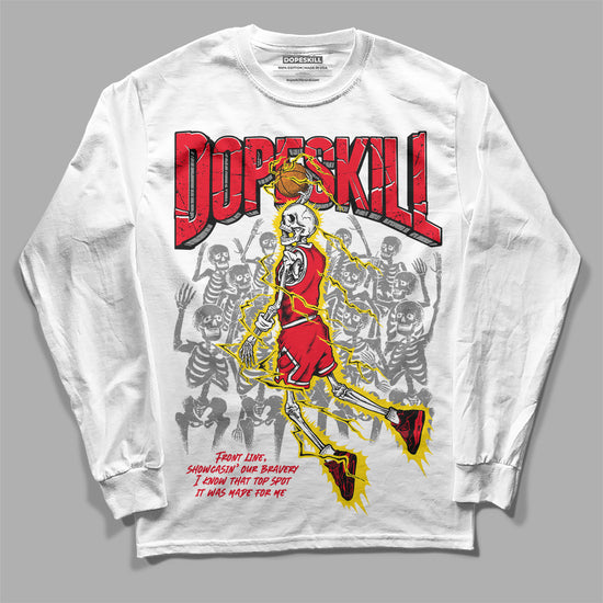 Jordan 4 Red Thunder DopeSkill Long Sleeve T-Shirt Thunder Dunk Graphic Streetwear - White