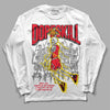 Jordan 4 Red Thunder DopeSkill Long Sleeve T-Shirt Thunder Dunk Graphic Streetwear - White