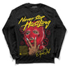 Jordan 4 Red Thunder DopeSkill Long Sleeve T-Shirt Never Stop Hustling Graphic Streetwear - Black 