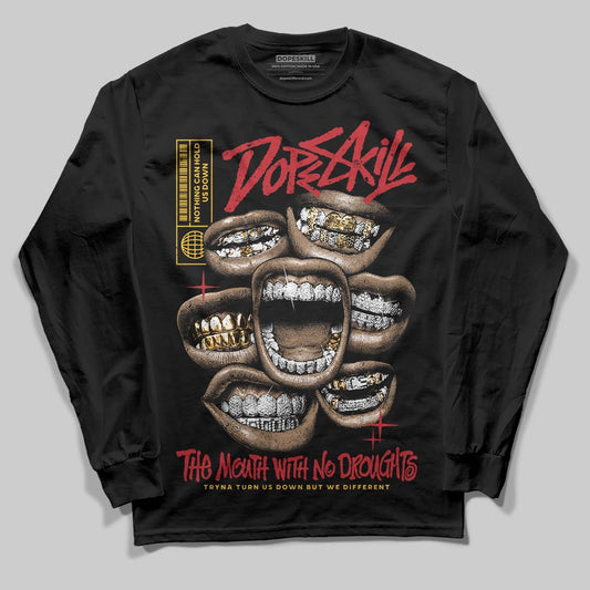 Jordan 14 Retro Ferrari (2025) DopeSkill Long Sleeve T-Shirt The Mouth With No Droughts Graphic Streetwear - Black