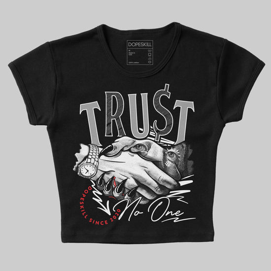 Jordan 1 High 85 Black White DopeSkill Women's Crop Top Trust No One Graphic Streetwear  Black