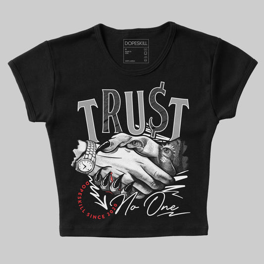 Jordan 1 High 85 Black White DopeSkill Women's Crop Top Trust No One Graphic Streetwear  Black