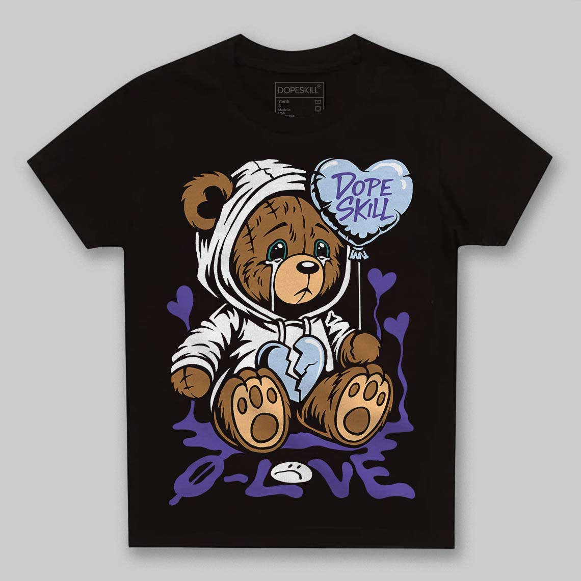 Jordan 5 OG “Grape” DopeSkill Toddler Kids T-shirt Broken Bear Graphic Streetwear - Black
