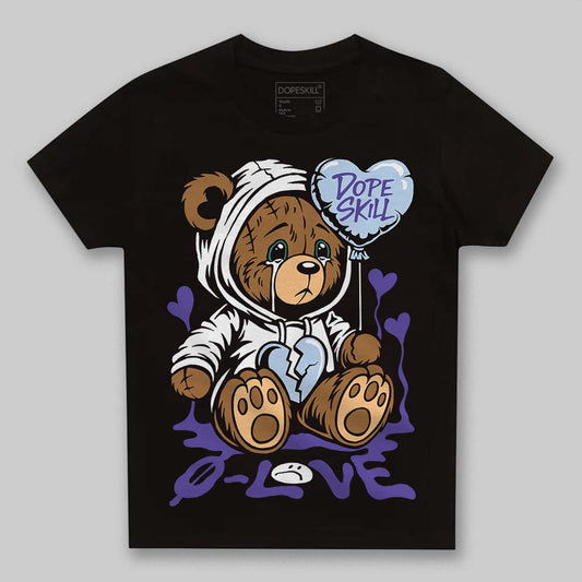 Jordan 5 OG “Grape” DopeSkill Toddler Kids T-shirt Broken Bear Graphic Streetwear - Black