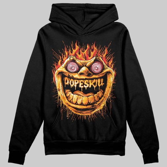 Orange, Black and White Sneakers DopeSkill Hoodie Sweatshirt Hellfire Graphic Streetwear - Black