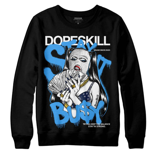 Jordan Spiz’ike Low “White/Obsidian” DopeSkill Sweatshirt Stay It Busy Graphic Streetwear - Black