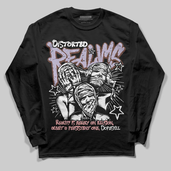 Harris Tweed x Dunk Low Denim Turquoise and Baroque Brown DopeSkill Long Sleeve T-Shirt Distorted Realms Graphic Streetwear - Black
