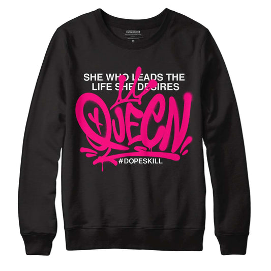 Jordan 1 Low GS “Fierce Pink” Dopeskill Sweatshirt Queen Graphic Streetwear - Black