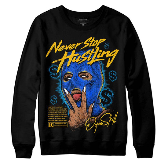 Royal Blue  Sneakers DopeSkill Sweatshirt Never Stop Hustling Graphic Streetwear - Black