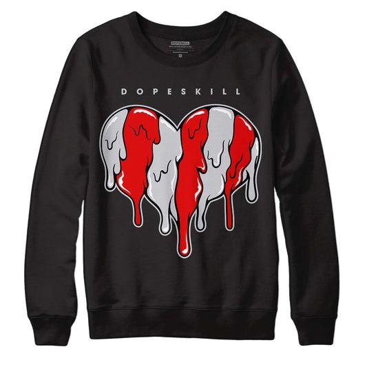 Jordan 2 Retro "Black Cement" DopeSkill Sweatshirt Slime Drip Heart Graphic Streetwear - Black