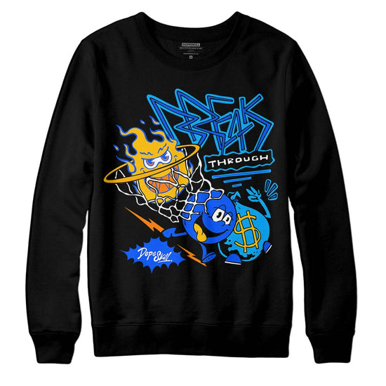 Royal Blue Sneakers DopeSkill Sweatshirt Break Through Graphic Streetwear - Black