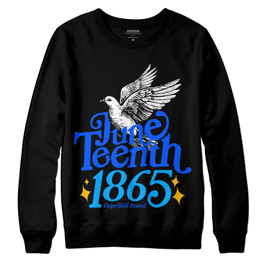 Royal Blue Sneakers DopeSkill Sweatshirt Juneteenth 1865 Graphic Streetwear - Black