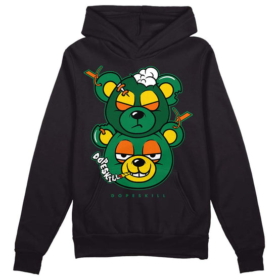 Green Sneakers DopeSkill Hoodie Sweatshirt New Double Bear Graphic Streetwear - Black 