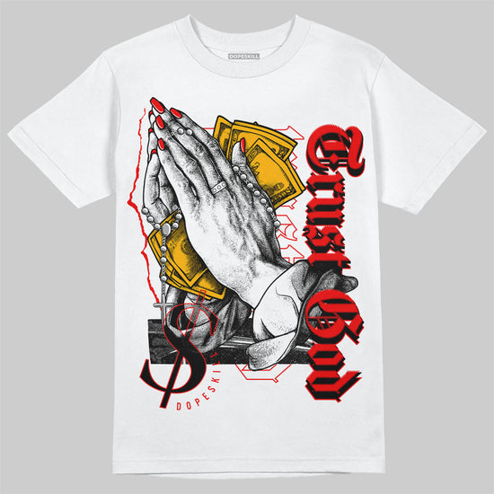 Red Sneakers DopeSkill T-Shirt Trust God Graphic Streetwear - White