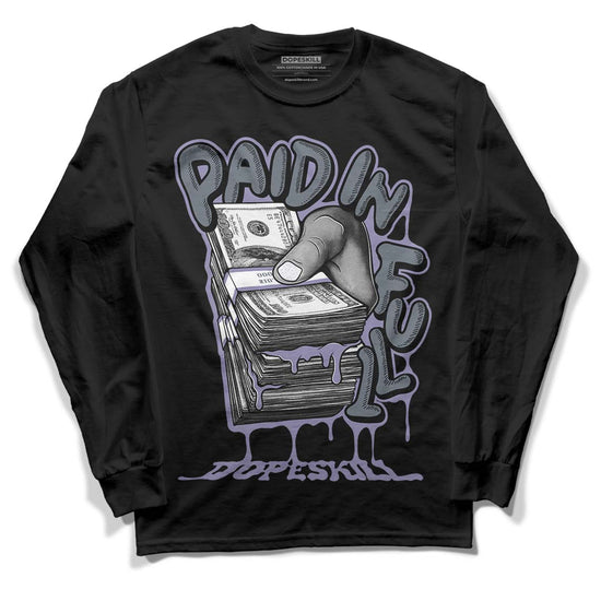 Jordan 5 Retro Low Indigo Haze DopeSkill Long Sleeve T-Shirt Paid In Full Graphic Streetwear - Black