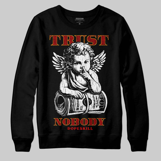Red Sneakers DopeSkill Sweatshirt Trust Nobody Graphic Streetwear - black