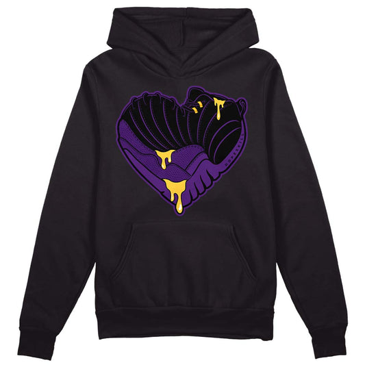 Jordan 12 "Field Purple" DopeSkill Hoodie Sweatshirt Heart Jordan 12 Graphic Streetwear - Black
